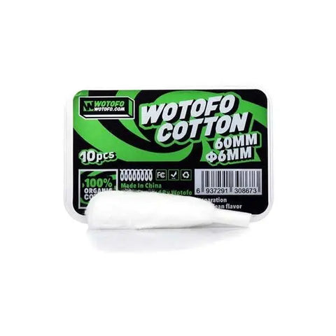 PROFILE ORGANIC AGLETED COTTON STRIPS BY WOTOFO 6MM - 10 PACK - Cream Of Croydon / Urban Vapez