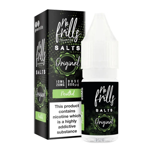 NO FRILLS ORIGINAL SALTS - MENTHOL NIC SALT 10ML - Cream Of Croydon / Urban Vapez