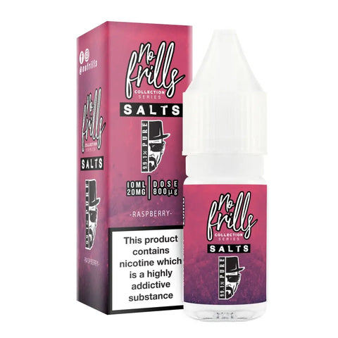 NO FRILLS SALTS - 99.1% PURE: RASPBERRY NIC SALT 10ML - Cream Of Croydon / Urban Vapez