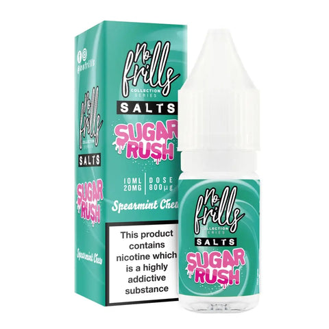 NO FRILLS SALTS - SUGAR RUSH: SPEARMINT CHEW NIC SALT 10ML - Cream Of Croydon / Urban Vapez